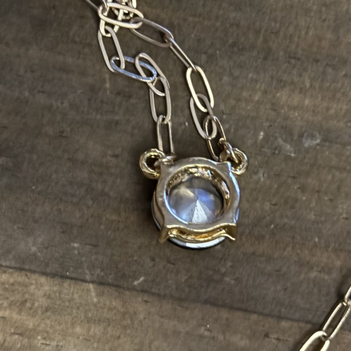 Other Gold tone layered iridescent gemstone blue pendant necklace Size ONE SIZE - 5 Thumbnail