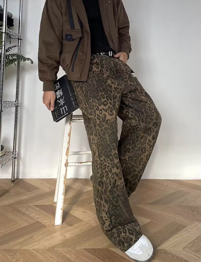Japanese Brand × Jean Vintage Brown Leopard Print Straight Leg Jeans Size US 32 / EU 48 - 7 Thumbnail