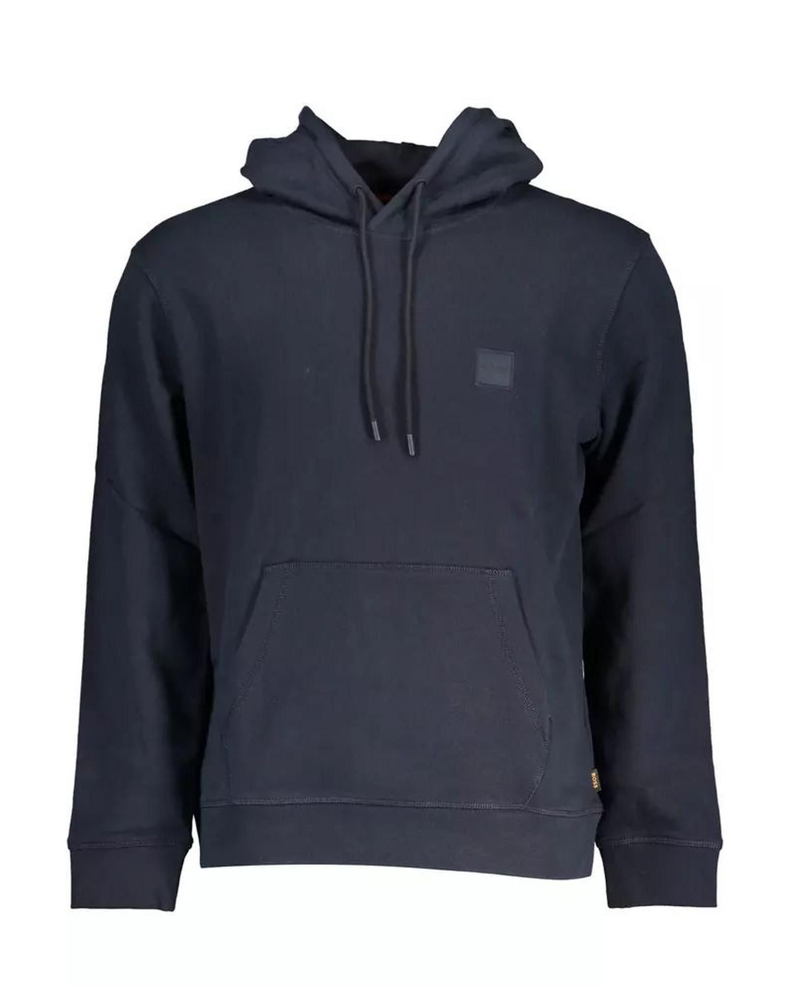 image of Hugo Boss Blue Organic Cotton Hooded Sweater, Men's (Size 2XL)