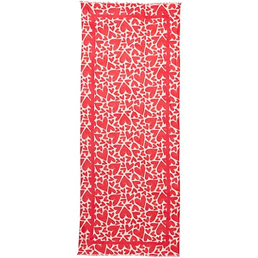 Kate Spade Kate Spade New York Painterly Hearts Oblong Scarf Pink tutu Size ONE SIZE - 1 Thumbnail