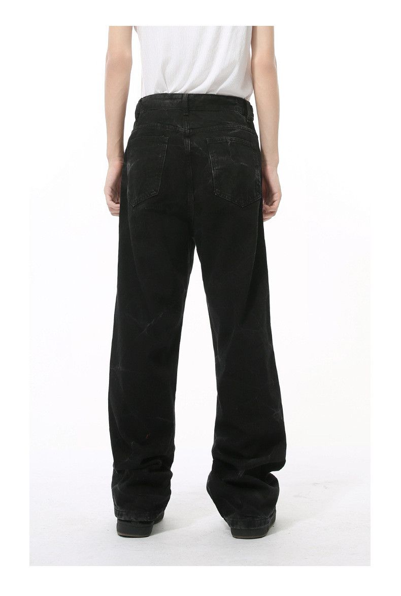 Japanese Brand × Jean Black vintage tie-dye loose straight jeans for men Size US 32 / EU 48 - 5 Thumbnail