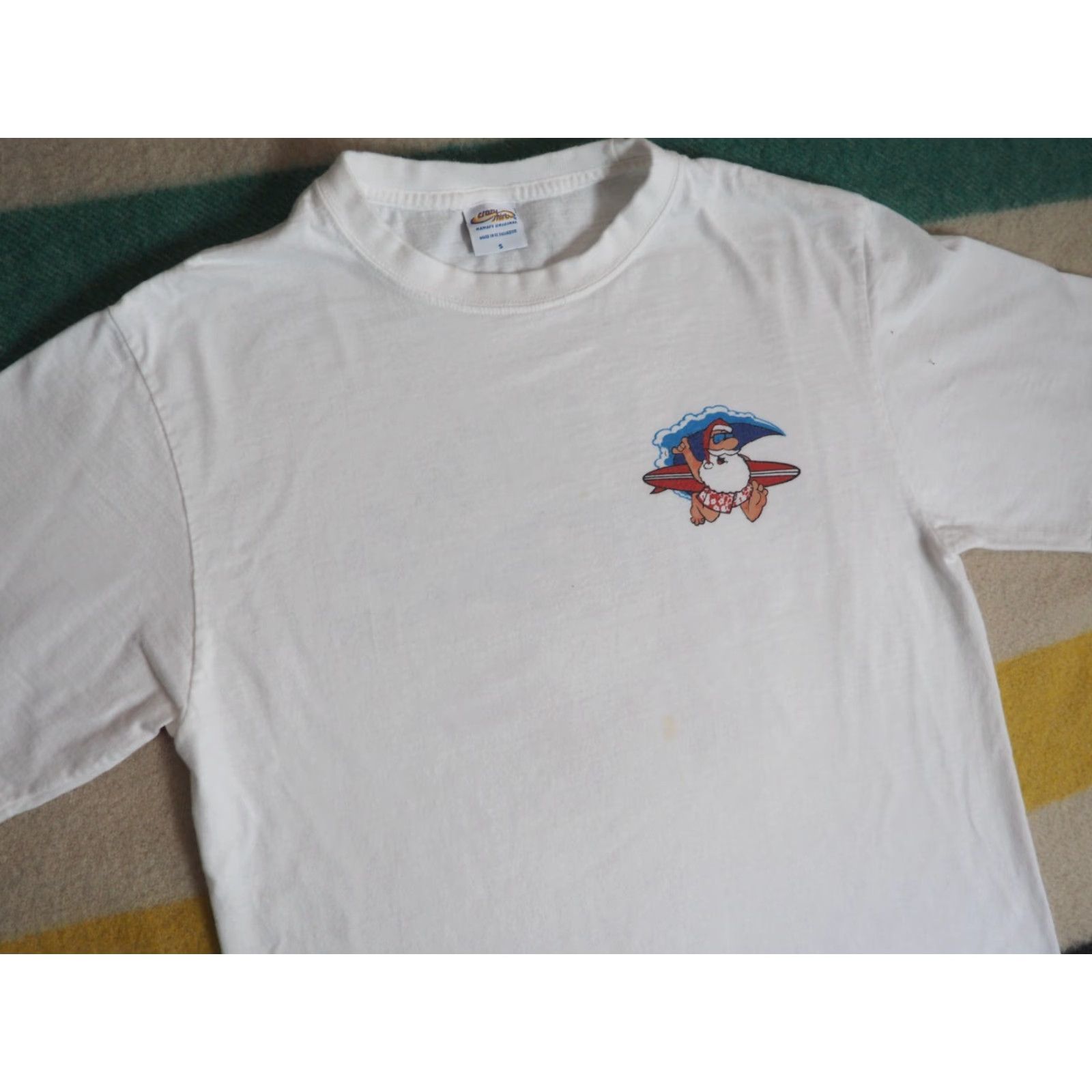 Vintage VTG Crazy Shirts Hawaii Mele Kalikimaka Santa Beach White Tee T-Shirt S Mens Short Sleeve Crew Neck Logo Graphic Print All Seasons Vintage Size US S / EU 44-46 / 1 - 4 Thumbnail
