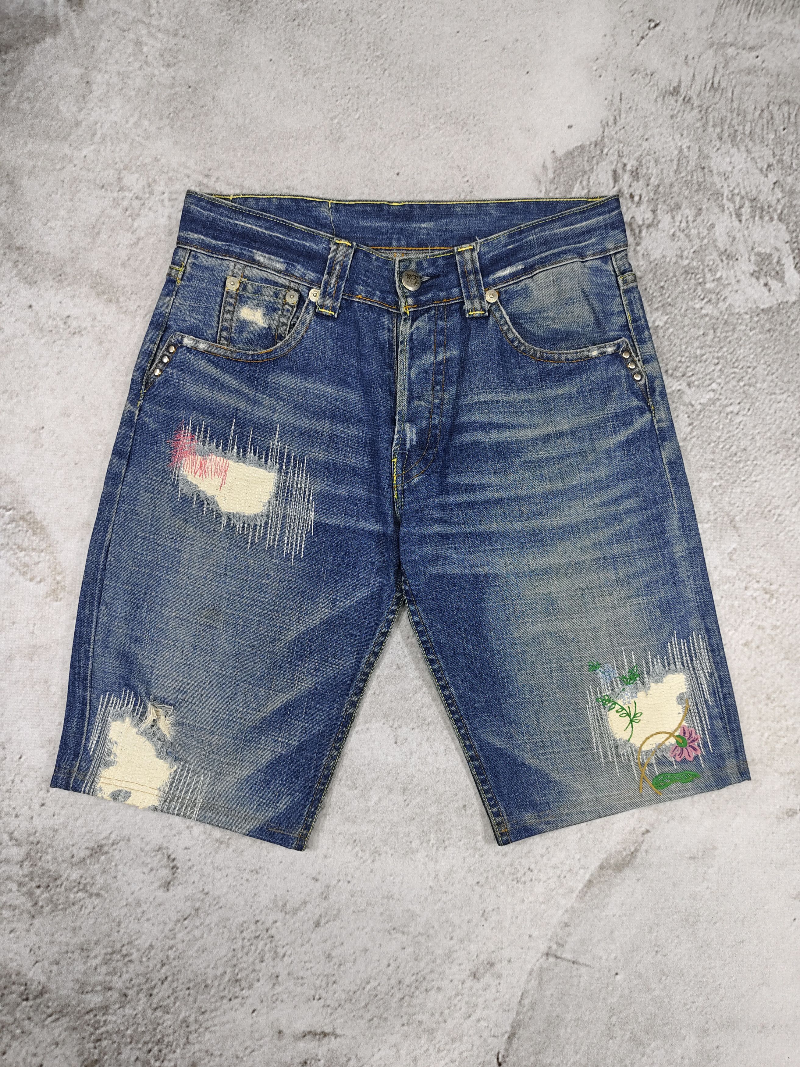 Replay 00s Replay-Y2K Experimental Distressed Embroidered Denim Size US 32 / EU 48 - 1 Thumbnail