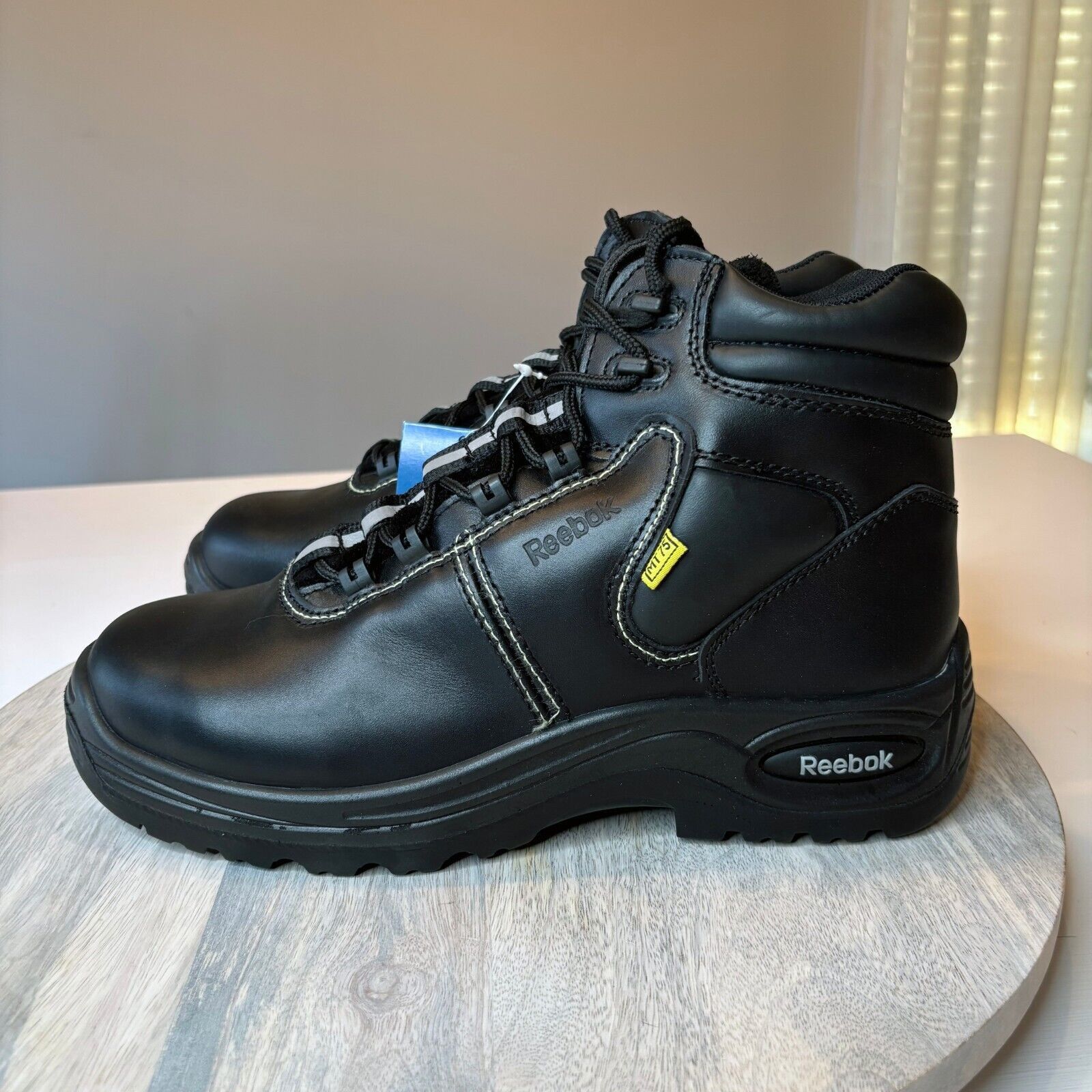 Reebok New Reebok Black Leather Work Boots Men's 8.5 Wmn's 10.5 Size US 8.5 / EU 41-42 - 4 Thumbnail