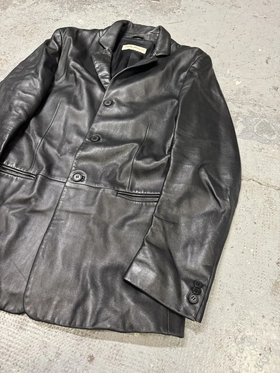 Emporio Armani AW2004 Emporio Armani Black Long Minimalist Leather Jacket Size US M / EU 48-50 / 2 - 5 Thumbnail