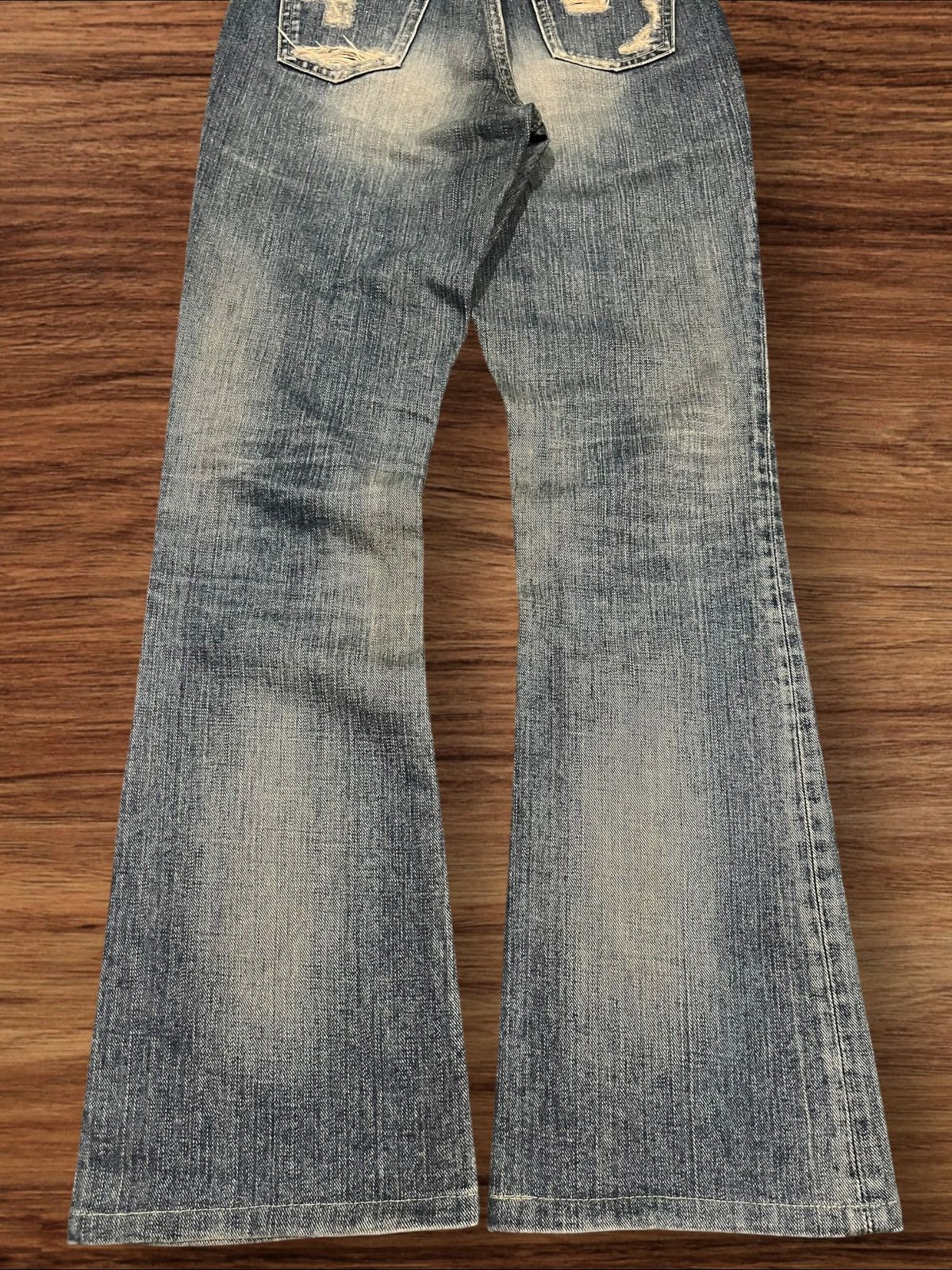 Japanese Brand × Johnbull Vintage Japanese Brappers Distressed Blue Washed Flare Jeans Size 28" / US 6 / IT 42 - 9 Thumbnail