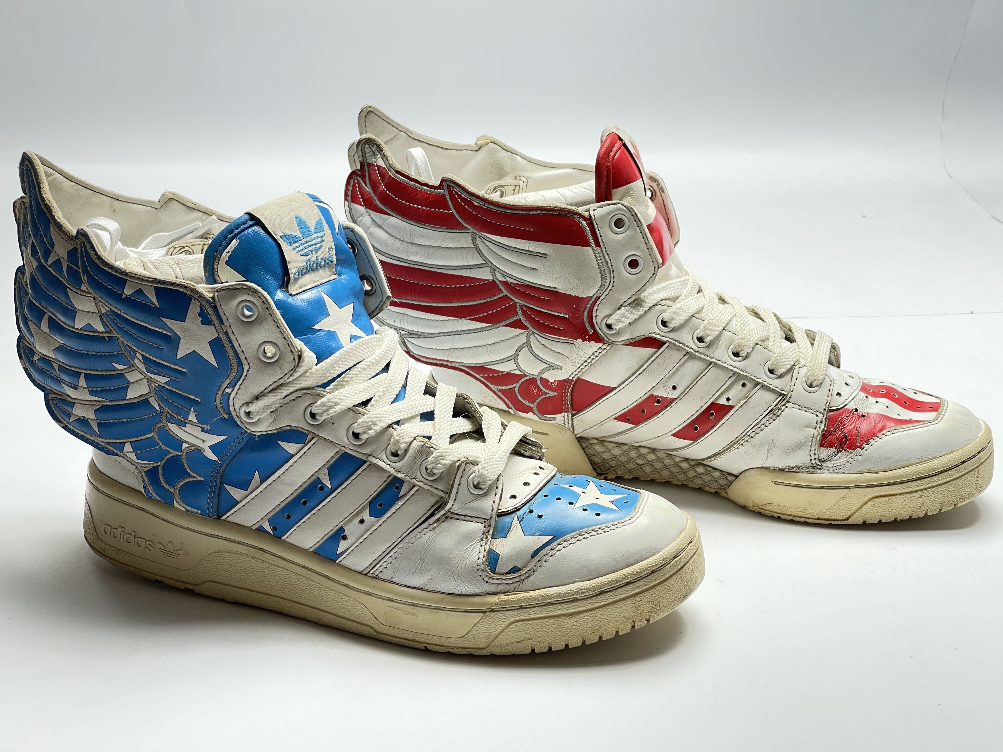 Adidas × Jeremy Scott Adidas Jeremy Scott Wings 2.0 FLAG Stars and Stripes V24619 Size US 7.5 / EU 40-41 - 4 Thumbnail