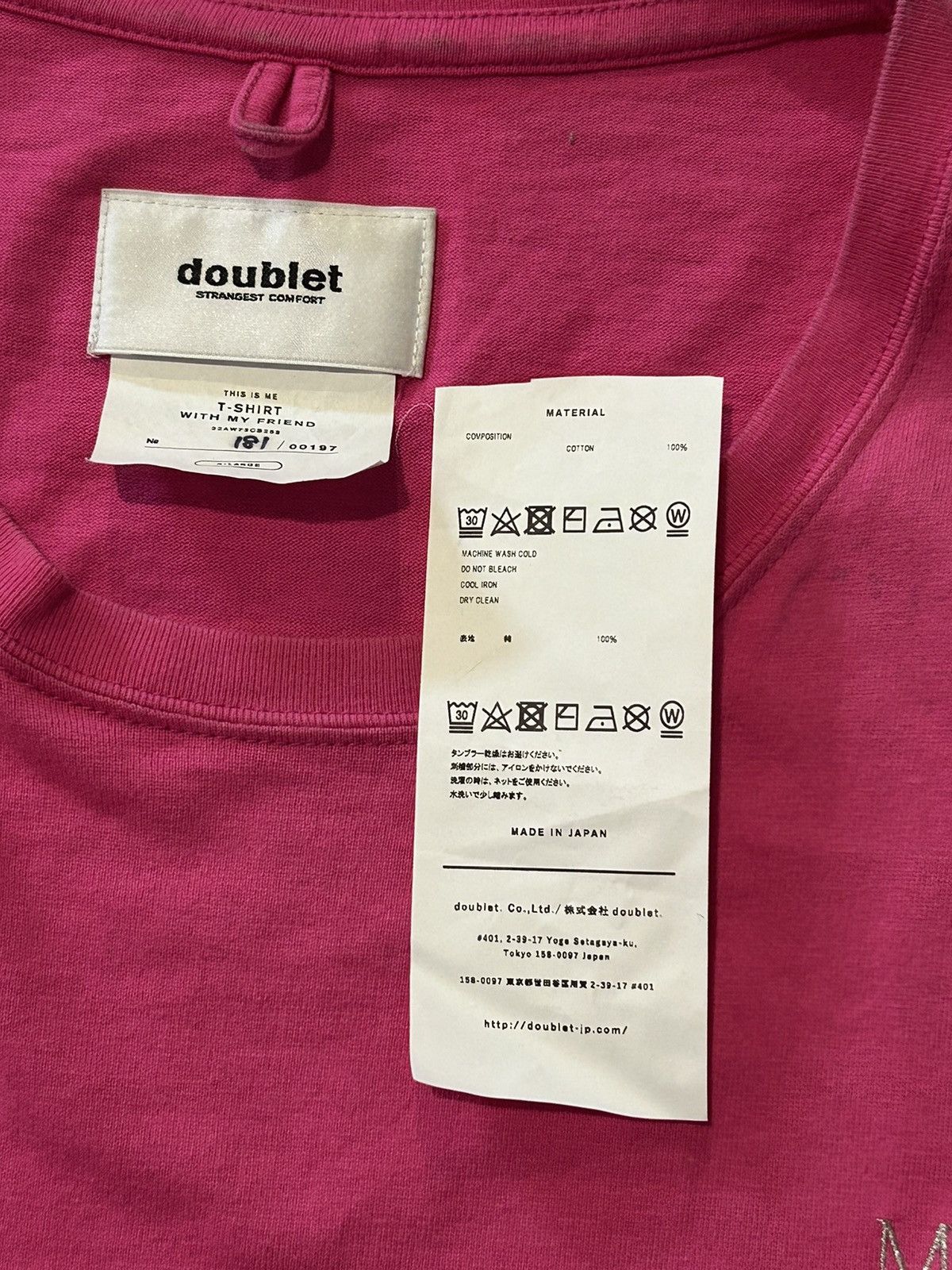 Doublet Doublet Pink “Forever My Friend” Teddy T-Shirt Size US XL / EU 56 / 4 - 4 Thumbnail