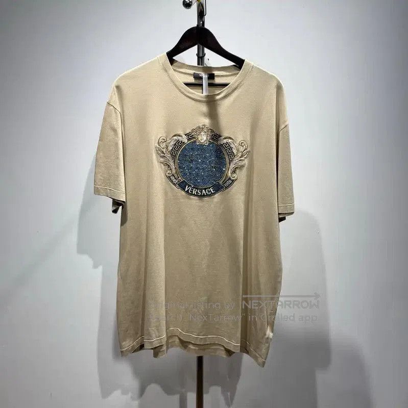 Versace Versace Beige Cotton Blend T-Shirt for Men . Size US XXL / EU 58 / 5 - 1 Thumbnail