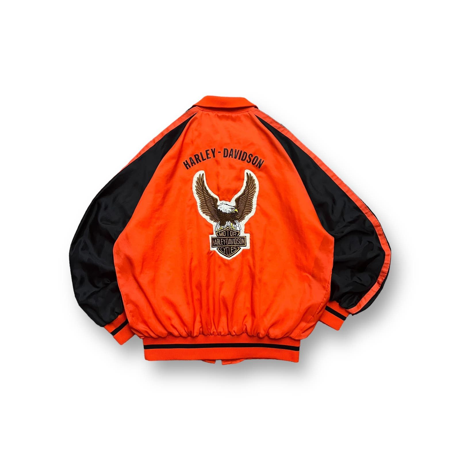 image of Harley Davison x Vintage Harley Davidson Bomber Jacket in Orange, Men's (Size XL)