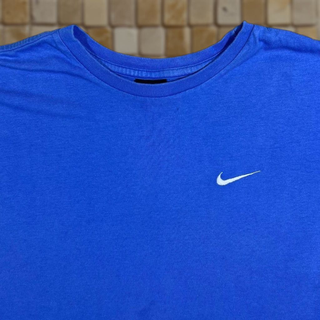 Nike Vintage Nike Classic Embroidered Mini Swoosh Logo Blue Short Sleeve T-Shirt Women's Medium Size M / US 6-8 / IT 42-44 - 1 Thumbnail
