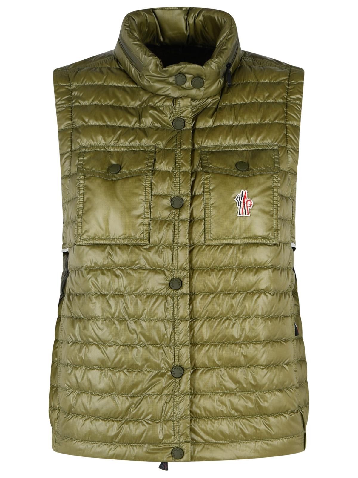 Moncler Grenoble MONCLER GRENOBLE 'Gumiane' Padded Vest With Green Polyamide Hood Size L / US 10 / IT 46 - 1 Thumbnail