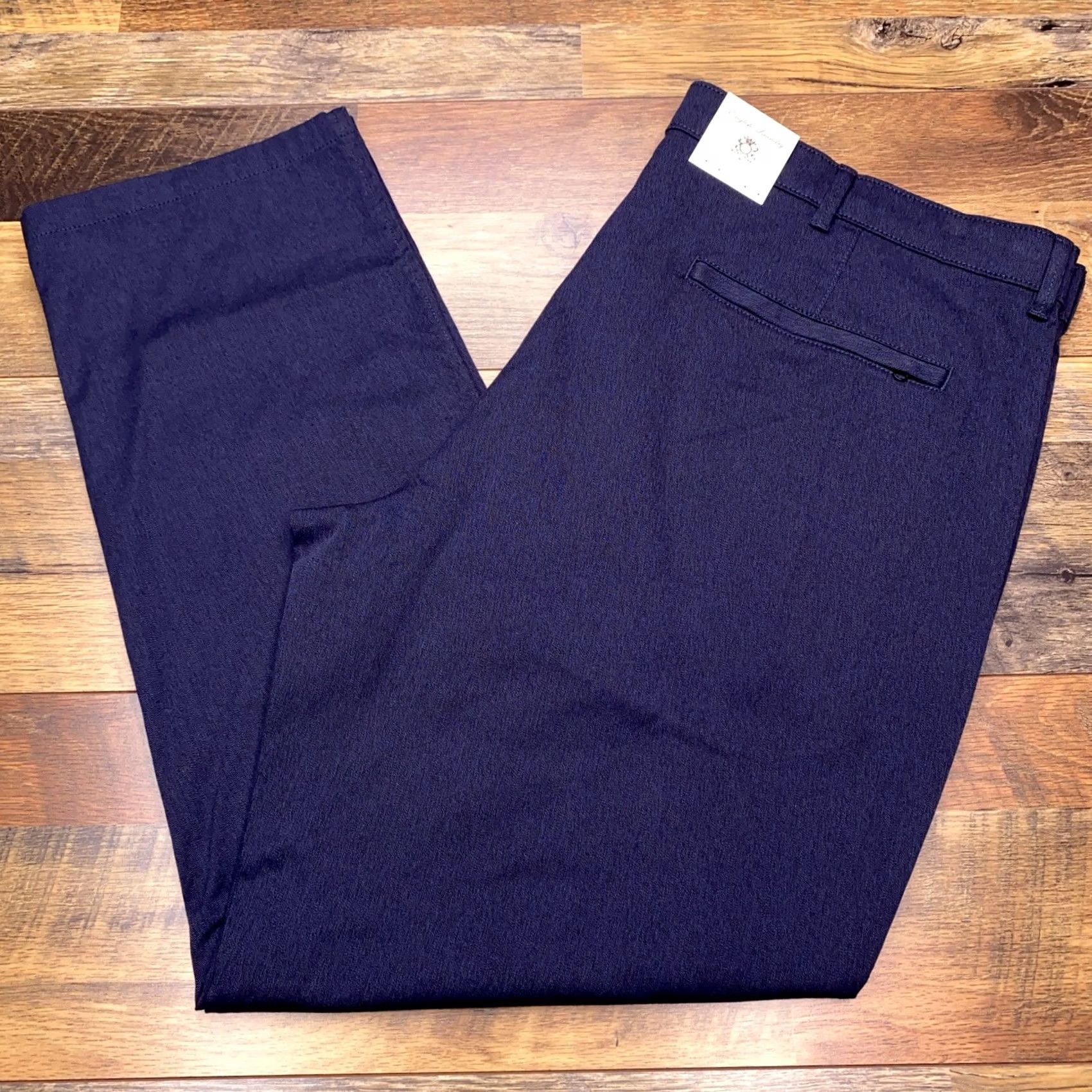 English Laundry Pants Mens Adult 40x30 Chino Stretch Flat Front Blue Maritime New, Men's — image 3 of 6
