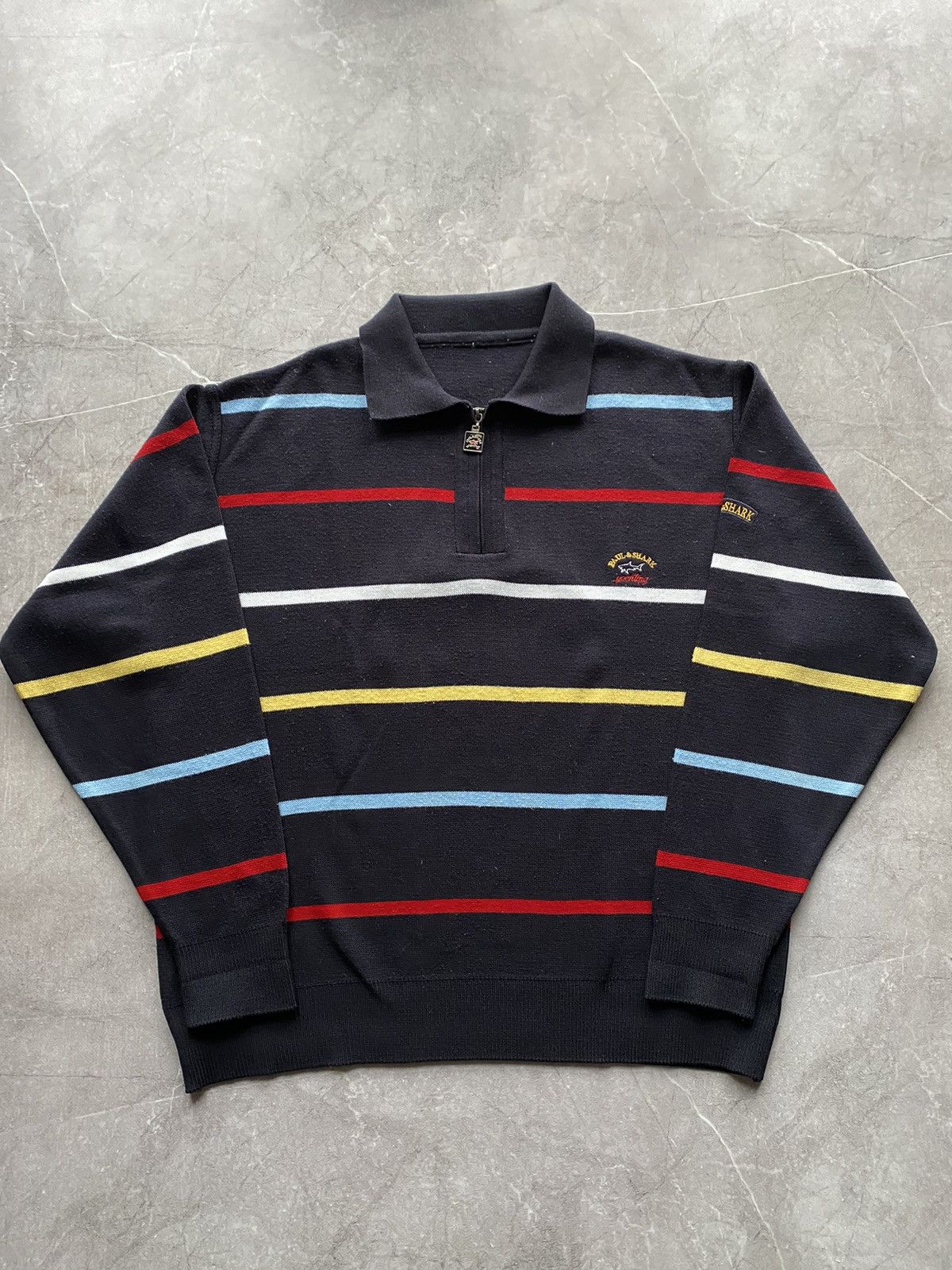 Paul & Shark Vintage Paul & Shark Yachting Sweater Pure Wool 1/3 Zip Size US M / EU 48-50 / 2 - 2 Thumbnail