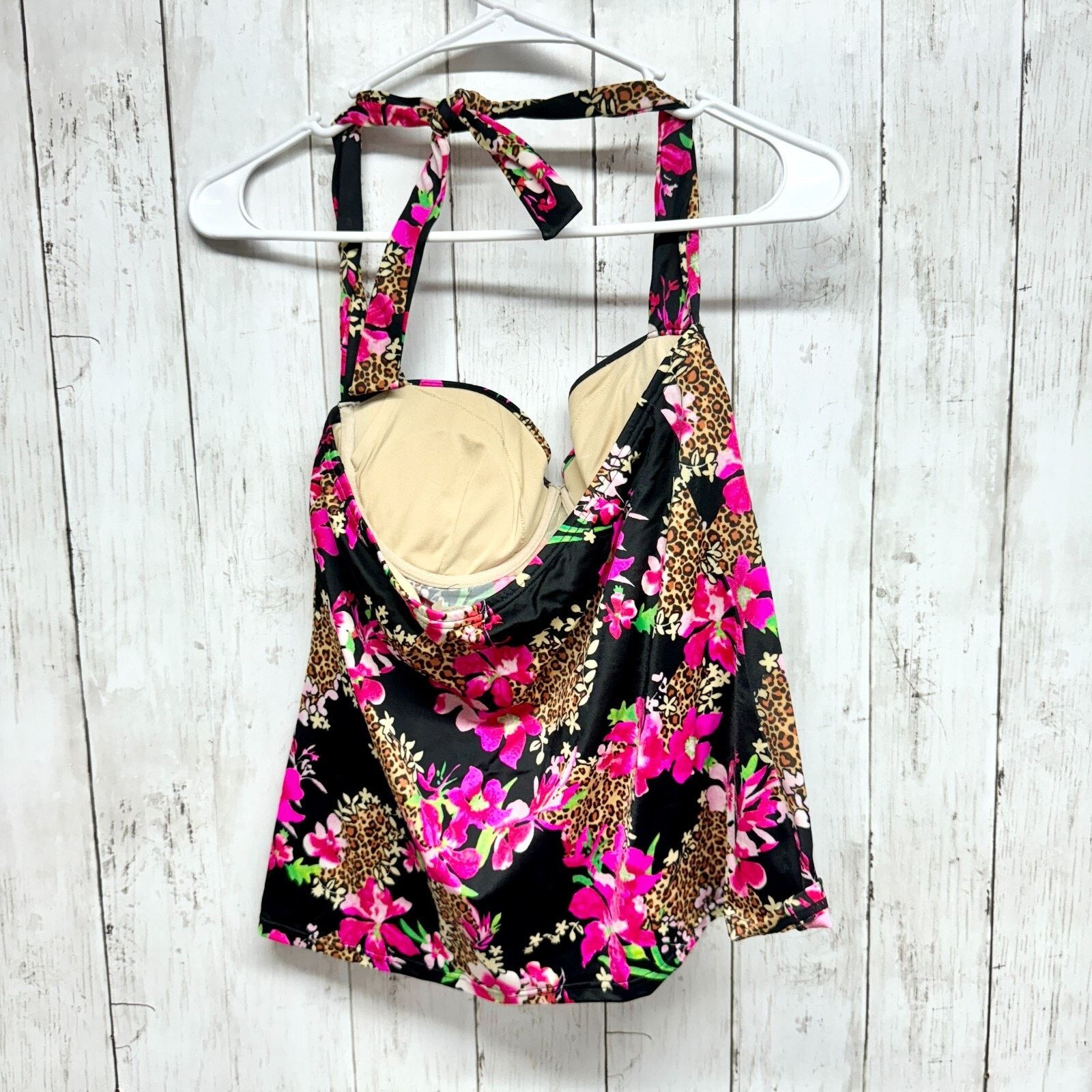 Victoria's Secret Victoria’s Secret Swim Sz 36B Neon Animal Floral Halter Top Size M / US 6-8 / IT 42-44 - 4 Thumbnail
