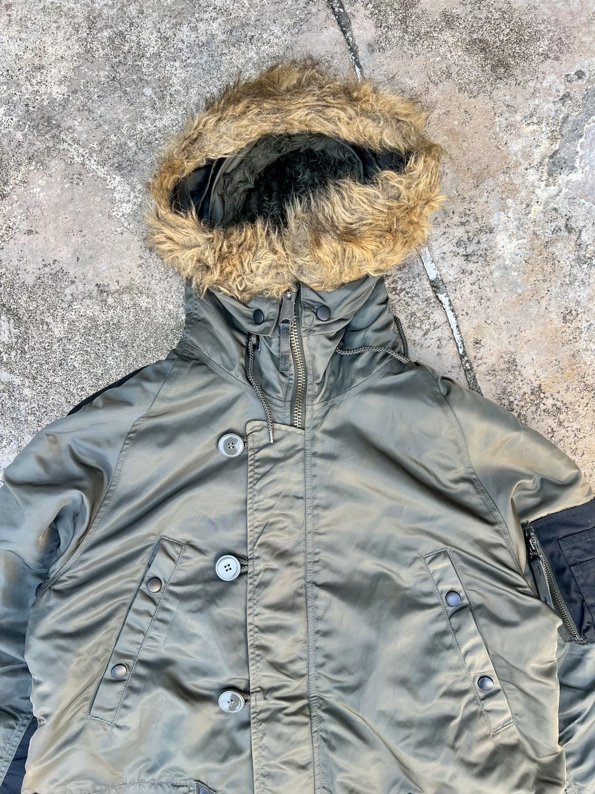 Alpha Industries × Vintage VINTAGE ALPHA INDUSTRIES N3B FAUX FUR HOODIE JACKET Size US L / EU 52-54 / 3 - 4 Thumbnail