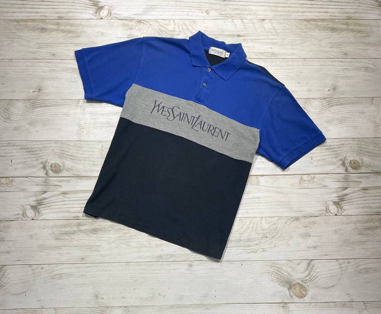 Yves Saint Laurent Vintage Yves Saint Laurent Polo Shirt Big Logo YSL Size US XL / EU 56 / 4 - 2 Thumbnail