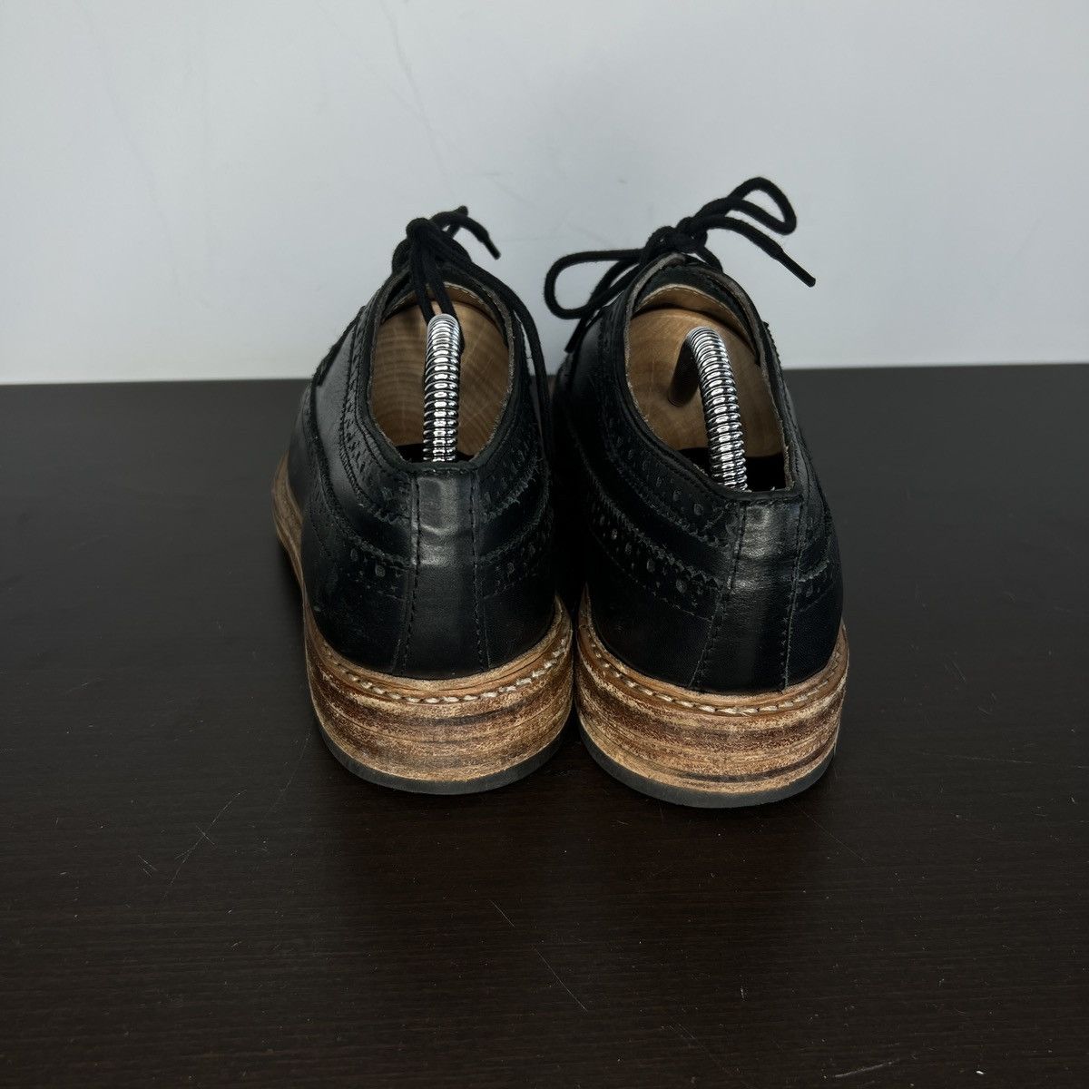 Designer JOHN WHITE BOURTON DERBY BROGUE BLACK CALF LEATHER SHOES Size US 10 / EU 43 - 4 Thumbnail