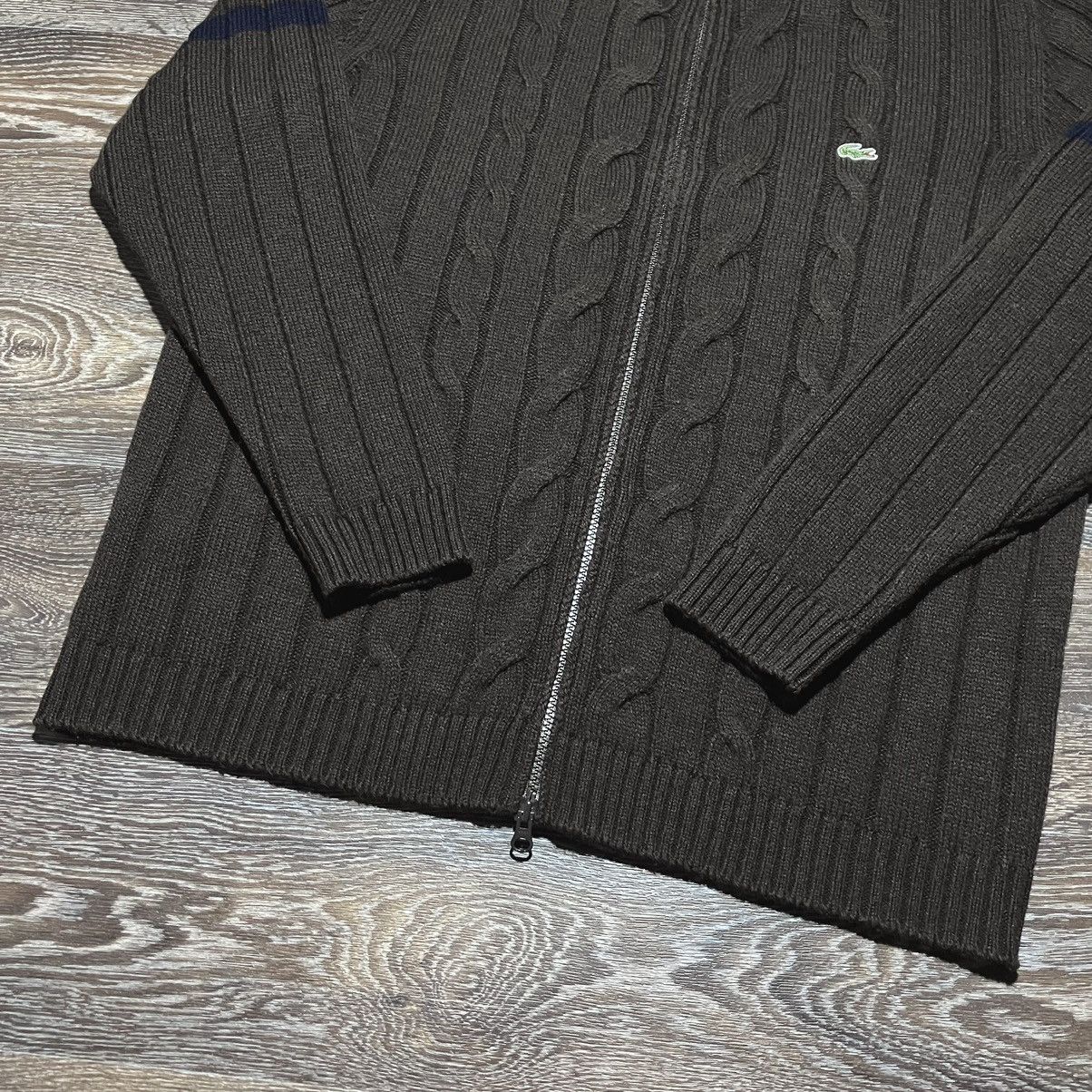 Lacoste Vintage LACOSTE Wool Cable Knit Doubleside Full Zip Sweater Size US L / EU 52-54 / 3 - 4 Thumbnail