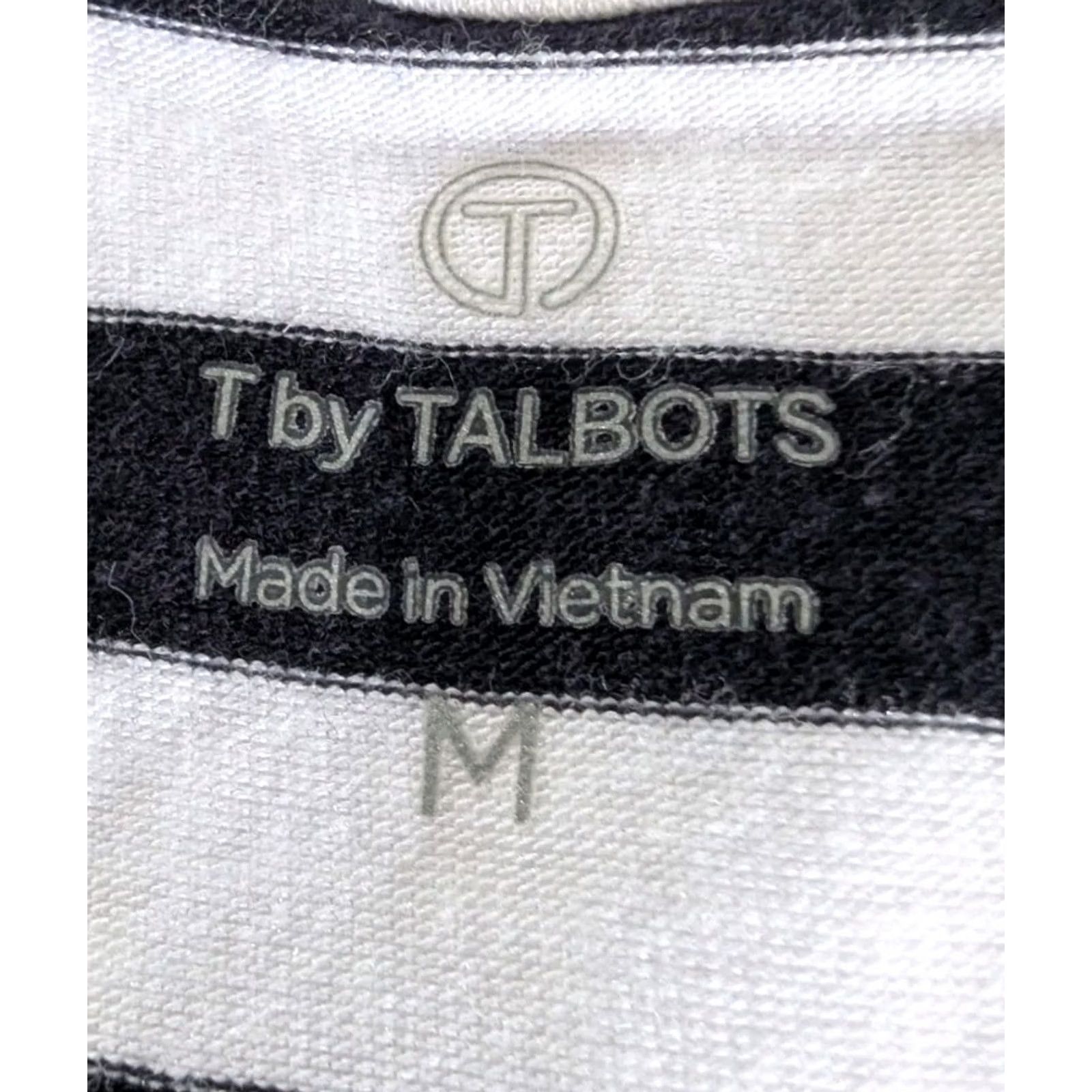 Talbots T By Talbots Striped T-Shirt Cross Back Short Sleeve Top Womens M Navy White Size Med Size M / US 6-8 / IT 42-44 - 3 Thumbnail