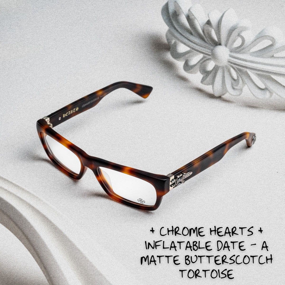 Chrome Hearts CHROME HEARTS INFLATABLE DATE A MATTE BUTTERSCOTCH GLASSES Size ONE SIZE - 1 Thumbnail