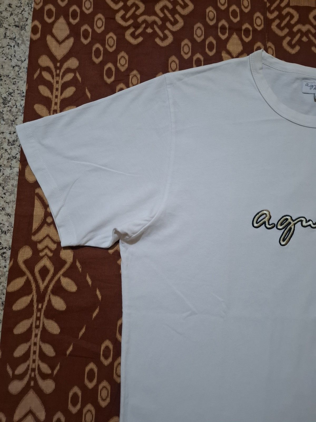 agnes b. Agnès b. Homme Embroidered Script Logo T-Shirt Size US L / EU 52-54 / 3 - 2 Thumbnail