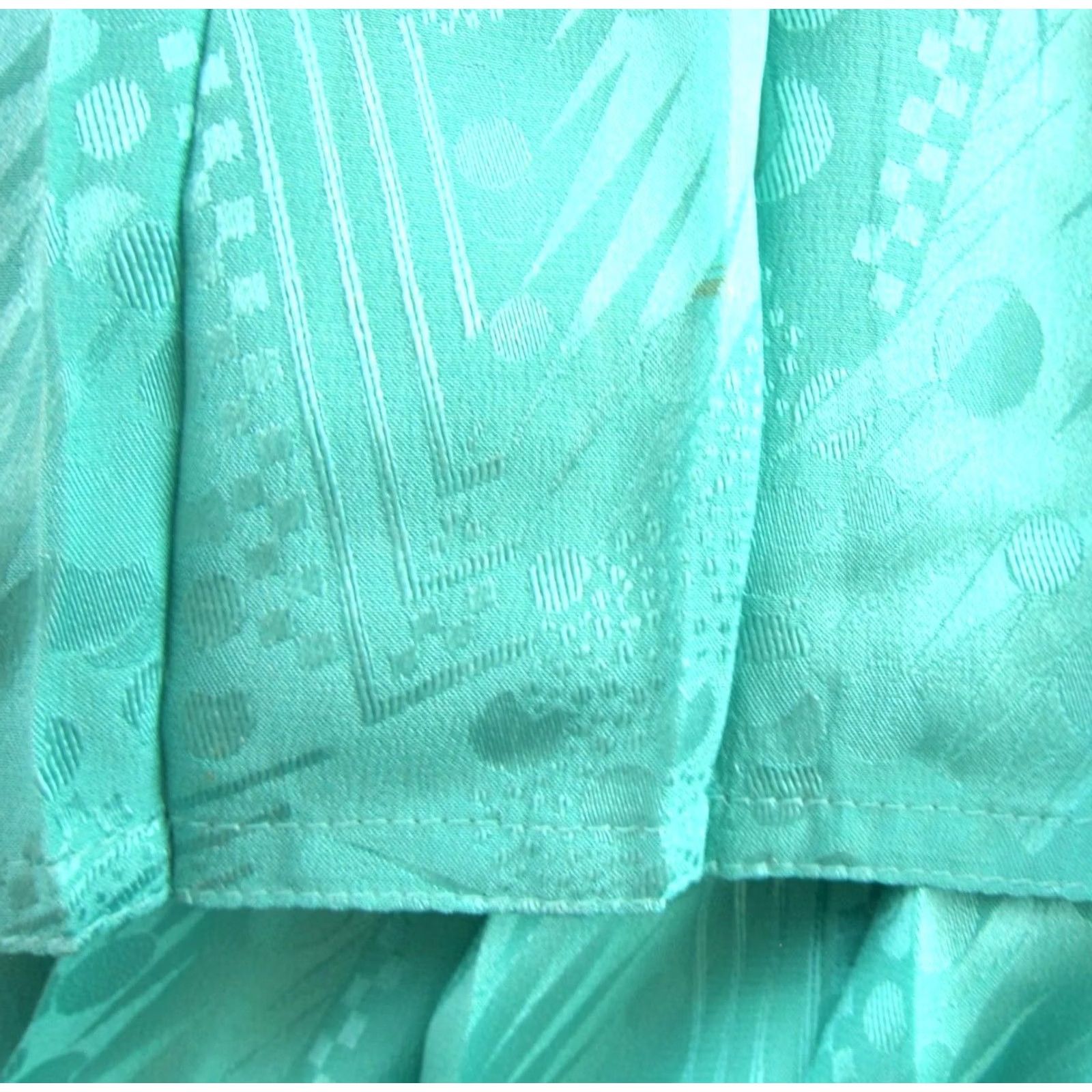 Nordstrom VINTAGE Nordstrom Point of View 100% Silk Teal Blue Short Sleeve Pleat Midi Dress 14 Size 36" / US 14 / IT 50 - 7 Thumbnail