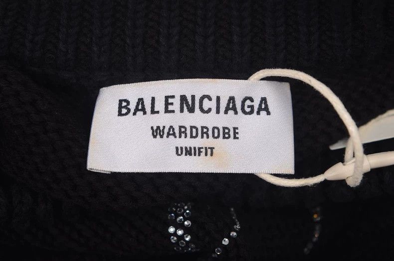 Balenciaga Balenciaga Black monogrammed diamond cotton crewneck long- Size US M / EU 48-50 / 2 - 4 Thumbnail