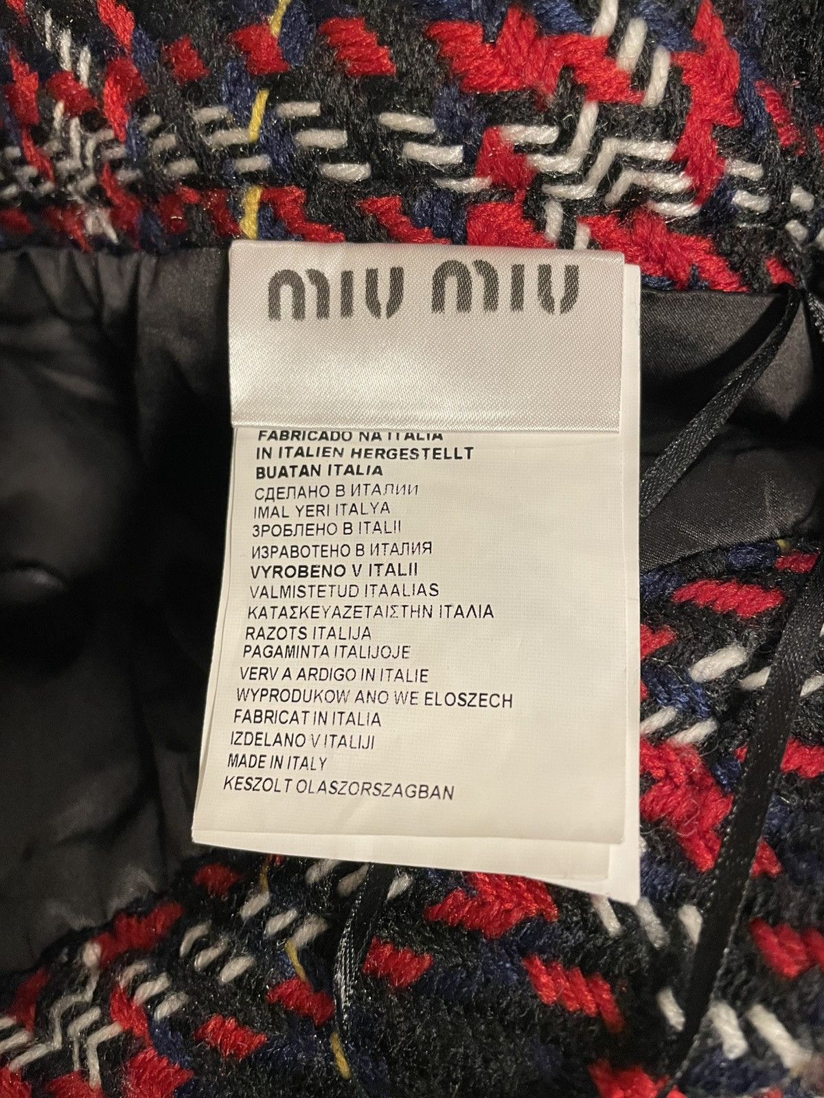 Miu Miu Miu Miu Multicolored Wool Mini Skirt Size 26" / US 2 / IT 38 - 3 Thumbnail