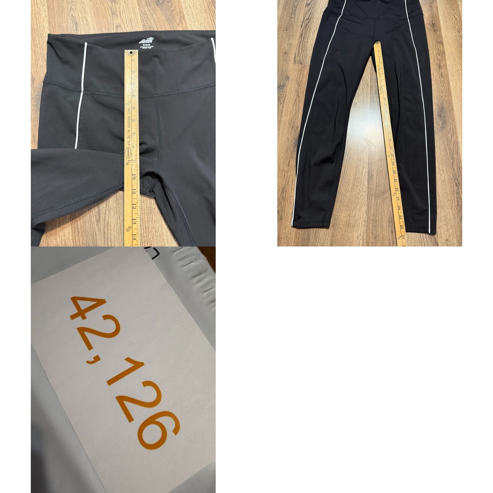 Avia AVIA Pants Women's XL Black Leggings Pull On Mid Rise Activewear Yoga Casual Ankle Modern 27 in Inseam Womens - Free Return Size 40" / US 18 - 8 Thumbnail