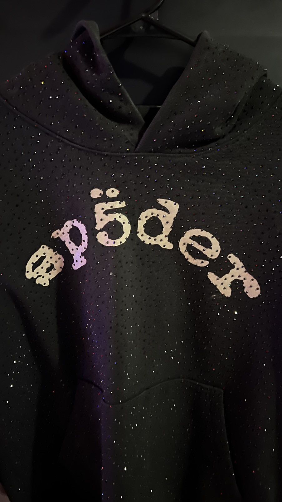 Sp5der Black Sp5der VVS Rhinestone Hoodie Size US M / EU 48-50 / 2 - 6 Thumbnail