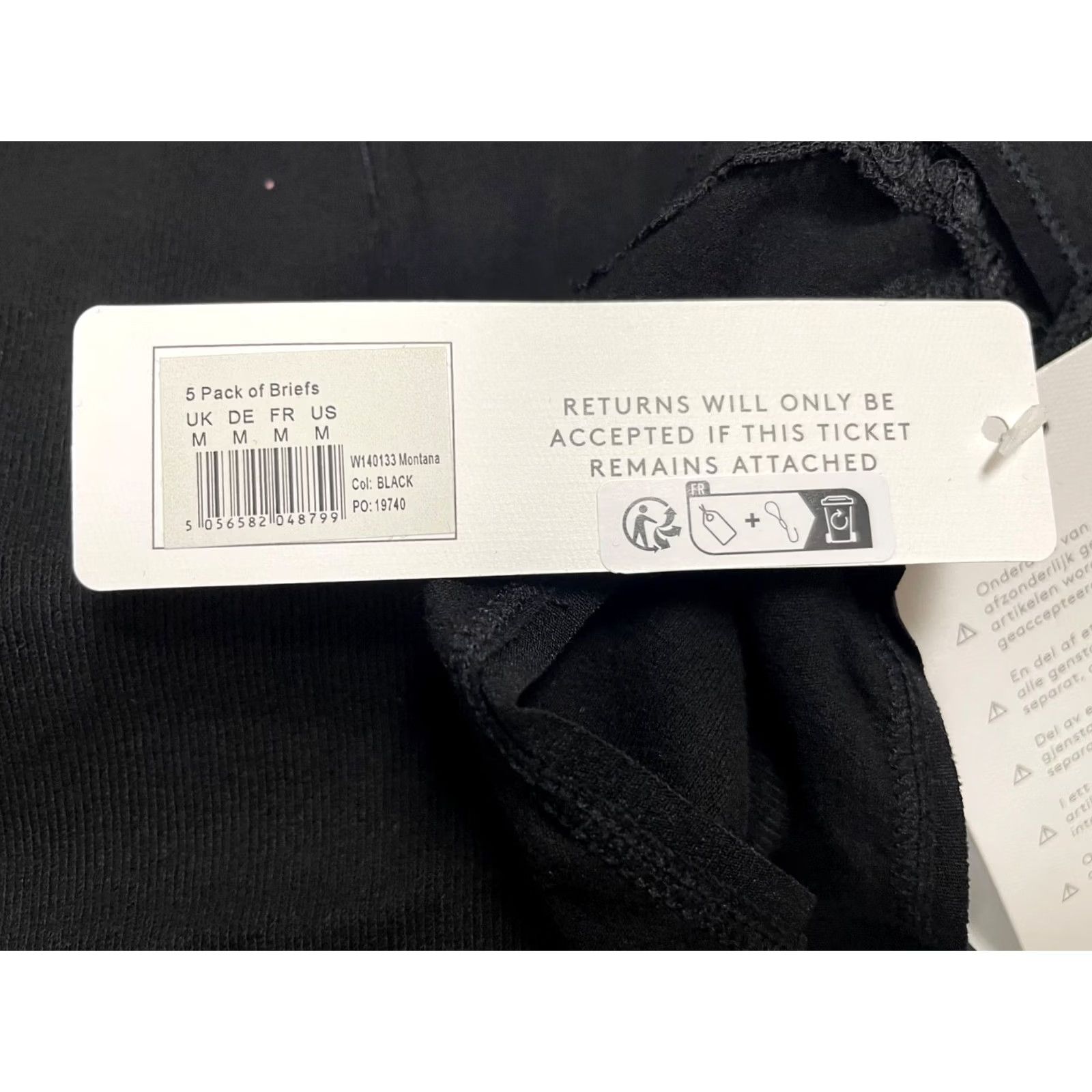 Vintage Seraphine Briefs 5 Pack Size M Black Womens Briefs 5 Pack New Size ONE SIZE - 2 Thumbnail