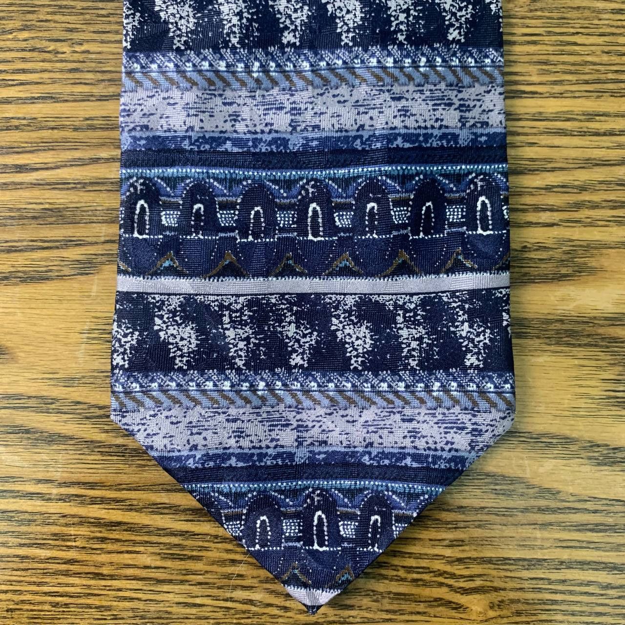 Other Cristafaro Navy Blue& White Silk necktie Size ONE SIZE - 5 Thumbnail