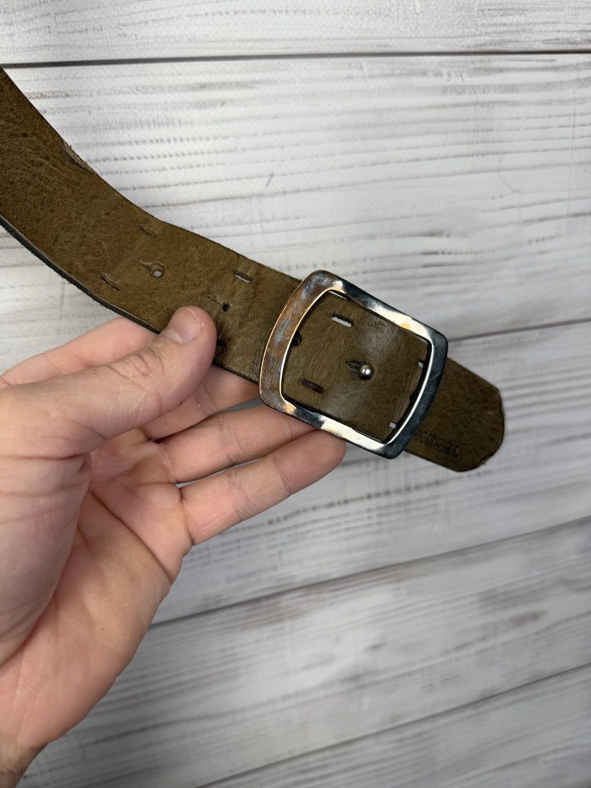 Diesel Y2K Diesel Belt Leather Metal Logo Japanese Size ONE SIZE - 5 Thumbnail