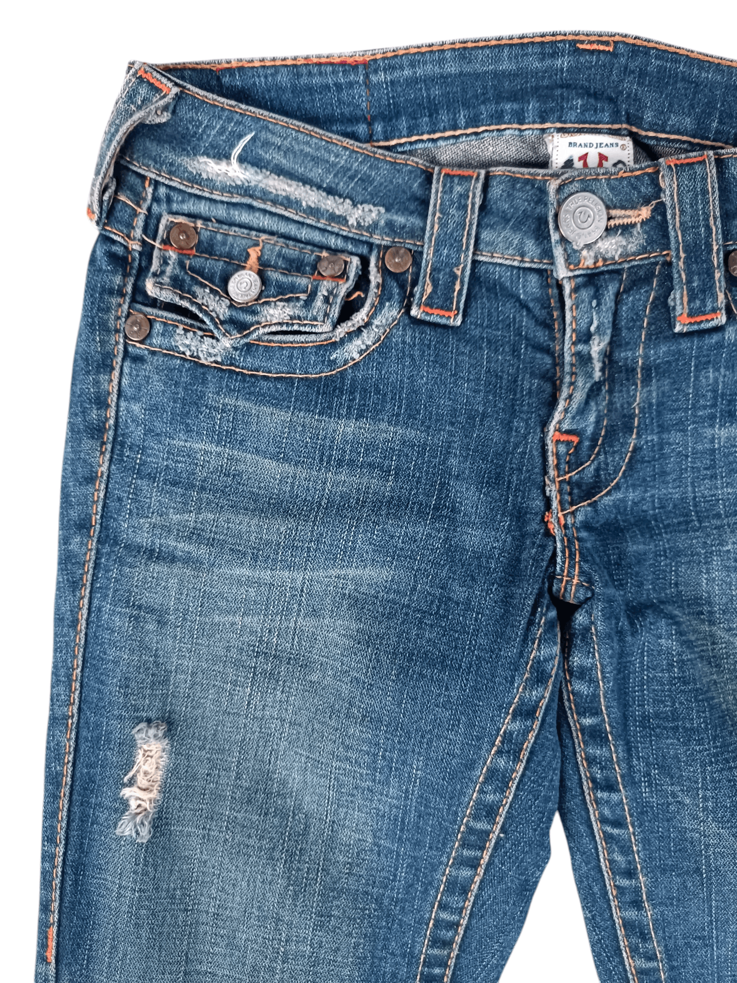 True Religion × Vintage True Religion ひ Joey Flare Distressed Unisex Jeans Size US 28 / EU 44 - 6 Thumbnail
