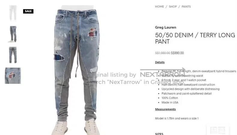 Greg Lauren Greg Lauren size XXL Patchwork Denim Jeans Size US 27 - 4 Thumbnail