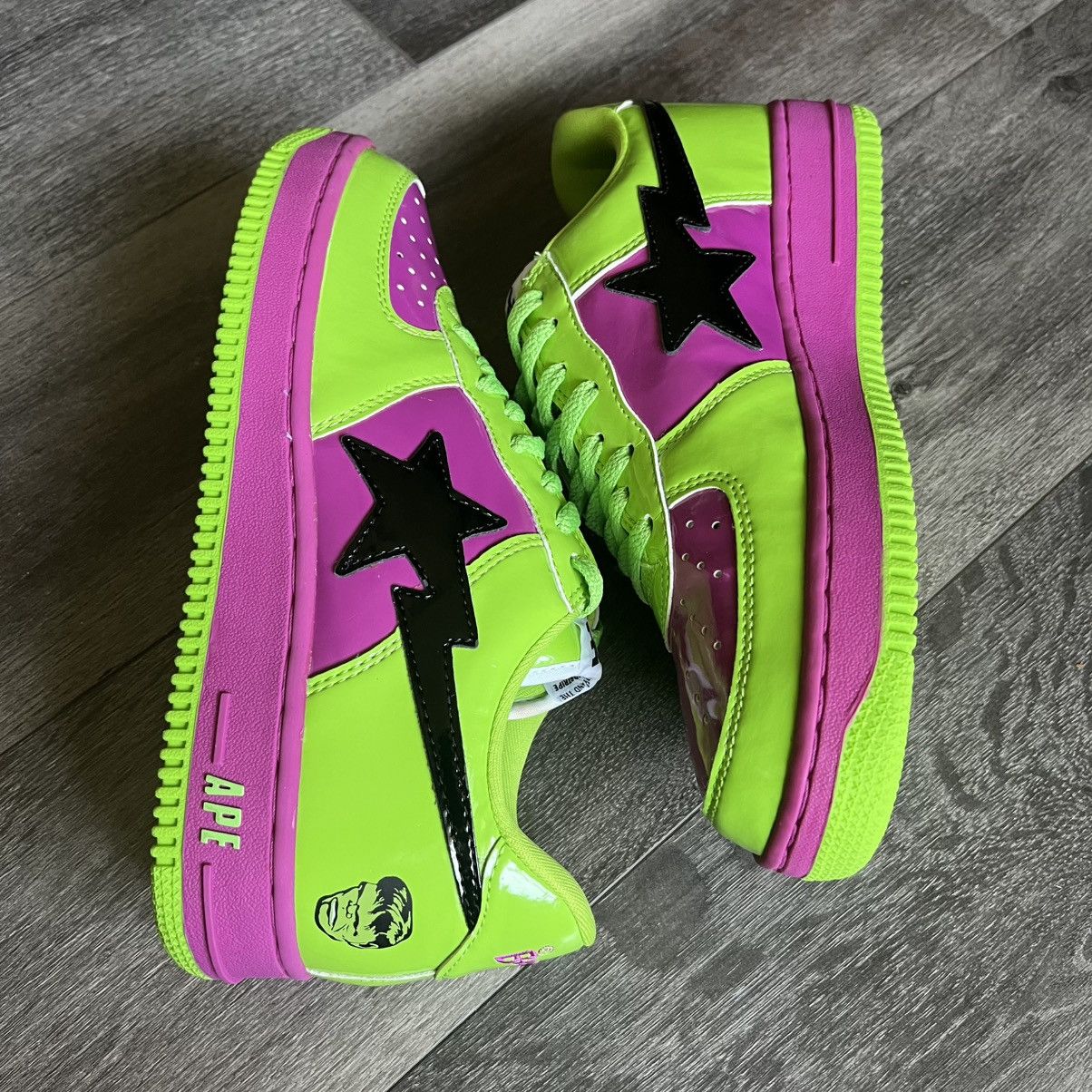 Bape × Marvel Comics RARE OG 2005 A BATHING APE BAPESTA HULK MARVEL LOW SHOES 9 Size US 9 / EU 42 - 4 Thumbnail