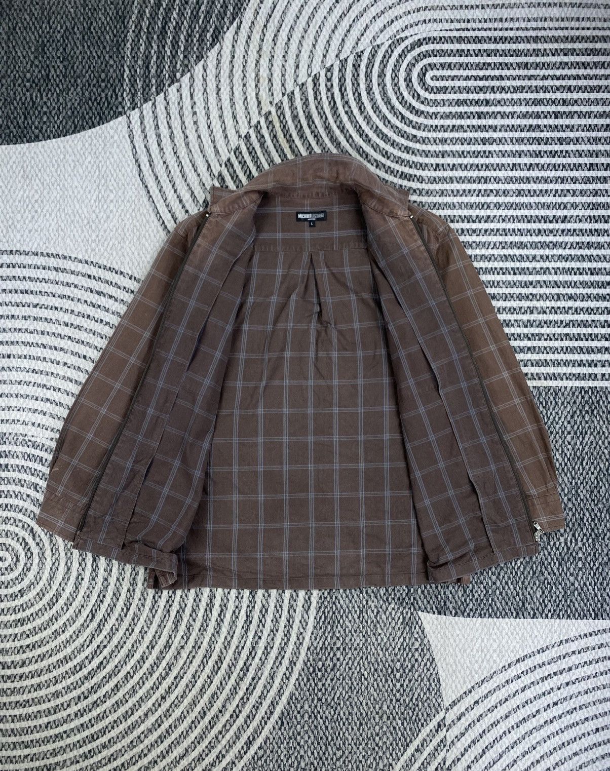Michiko Koshino London Vtg Michiko Koshino London Brown Plaid Zip-Up Jacket Size US M / EU 48-50 / 2 - 5 Thumbnail
