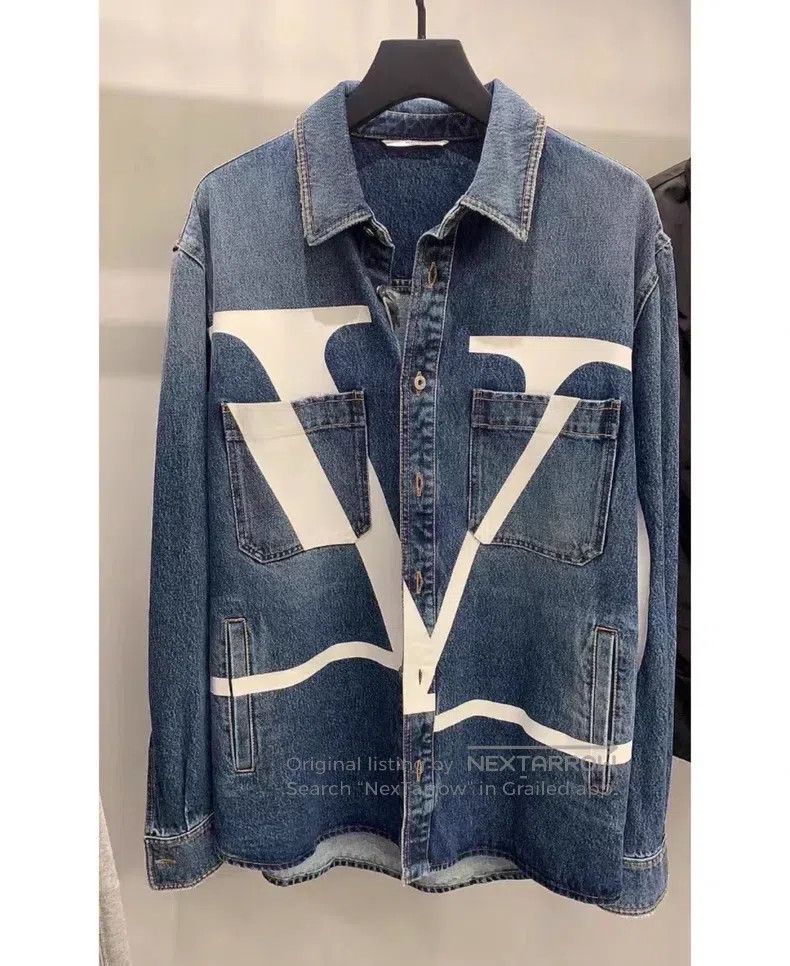 Valentino Valentino Classic big logo denim jacket Size US L / EU 52-54 / 3 - 1 Thumbnail