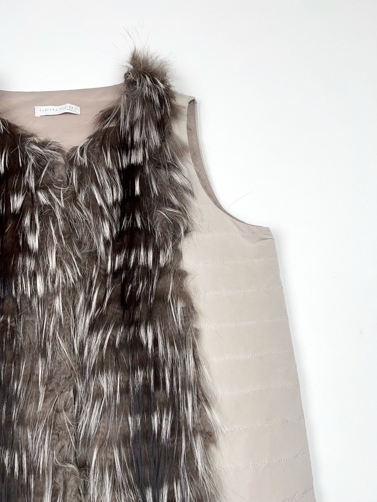 Fabiana Filippi Fabiana Filippi Fox Fur Goose Down Vest Beige Light Grey Size M / US 6-8 / IT 42-44 - 6 Thumbnail
