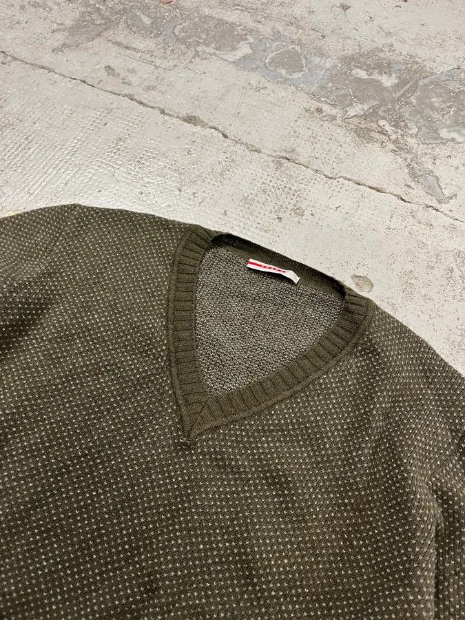 Prada 2000s Prada Olive Green V Neck Sweater Size US M / EU 48-50 / 2 - 5 Thumbnail