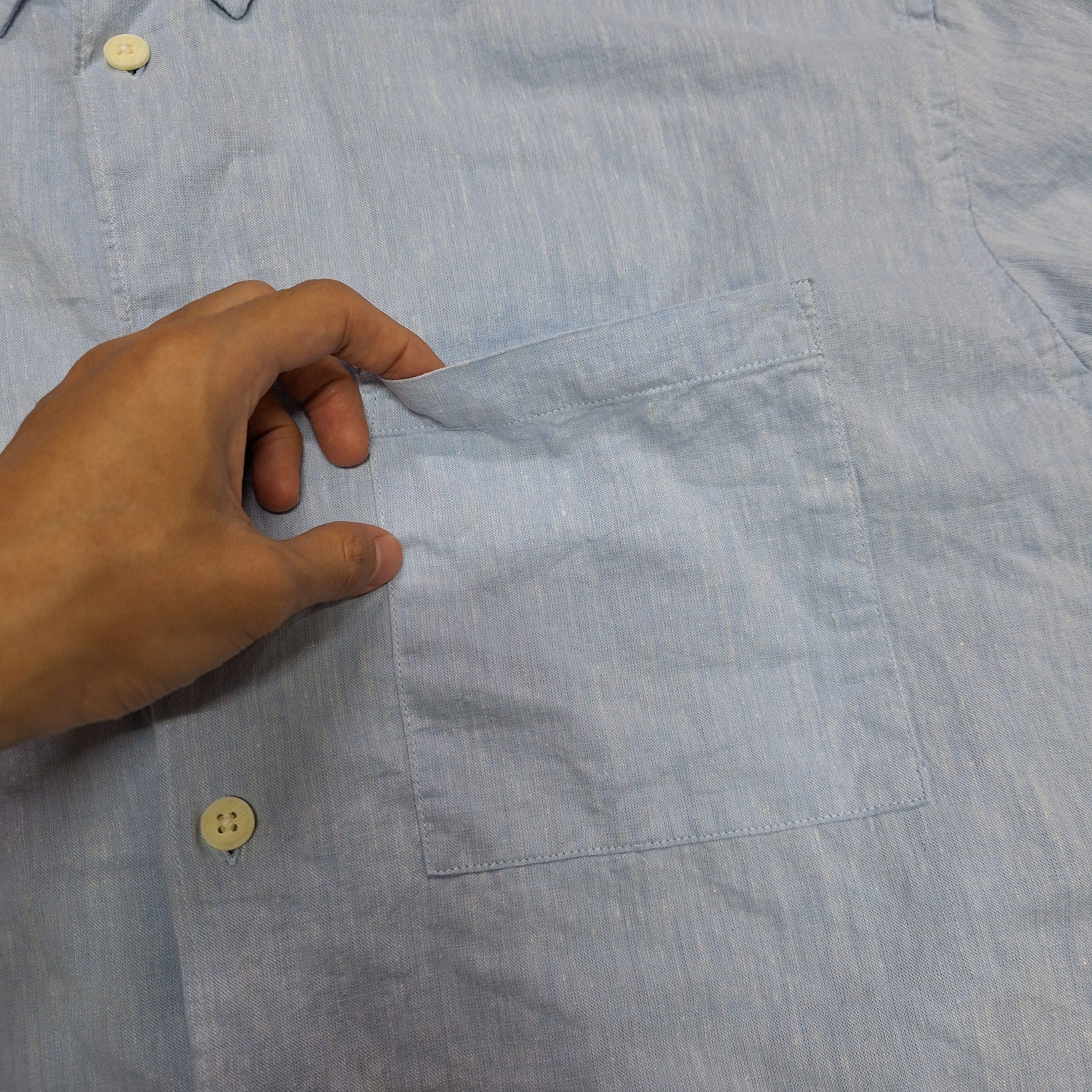 H&M H&M Linen Pocket Button Up Shirt Size US L / EU 52-54 / 3 - 2 Thumbnail