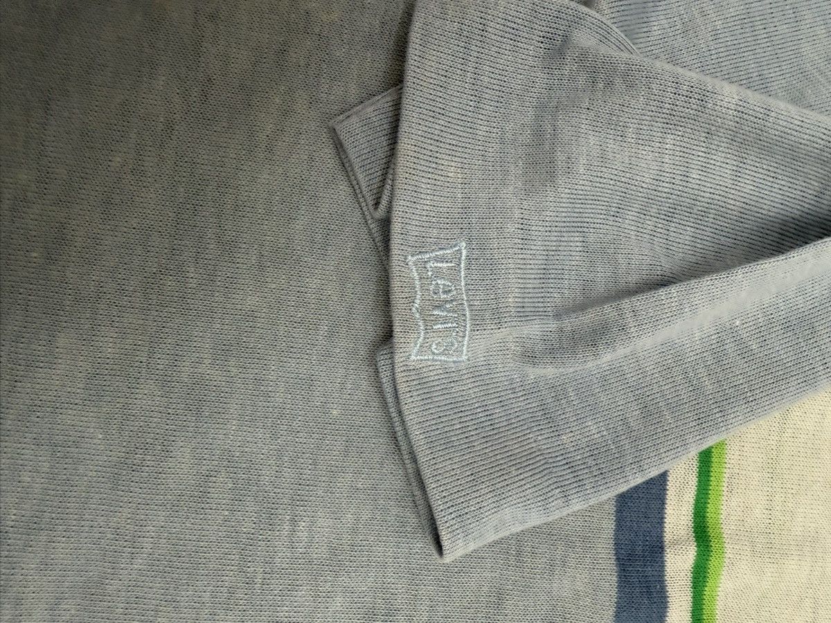 Levi's × Levi's Vintage Clothing × Vintage Vintage 80s Levis Polo Shirt Wood Button Stripe Size US M / EU 48-50 / 2 - 7 Thumbnail