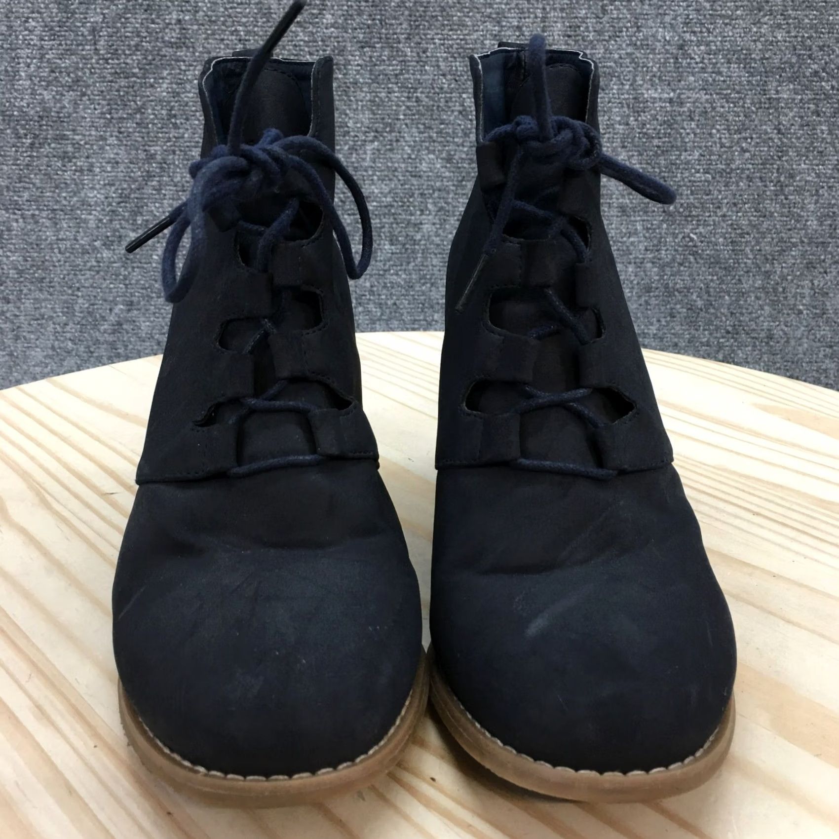 Nautica Nautica Boots Womens 8.5 Rhodes Ankle Booties Blue Faux Leather Wedge Lace Up Bootie Shoes Mens Womens Size US 9 / IT 39 - 4 Thumbnail