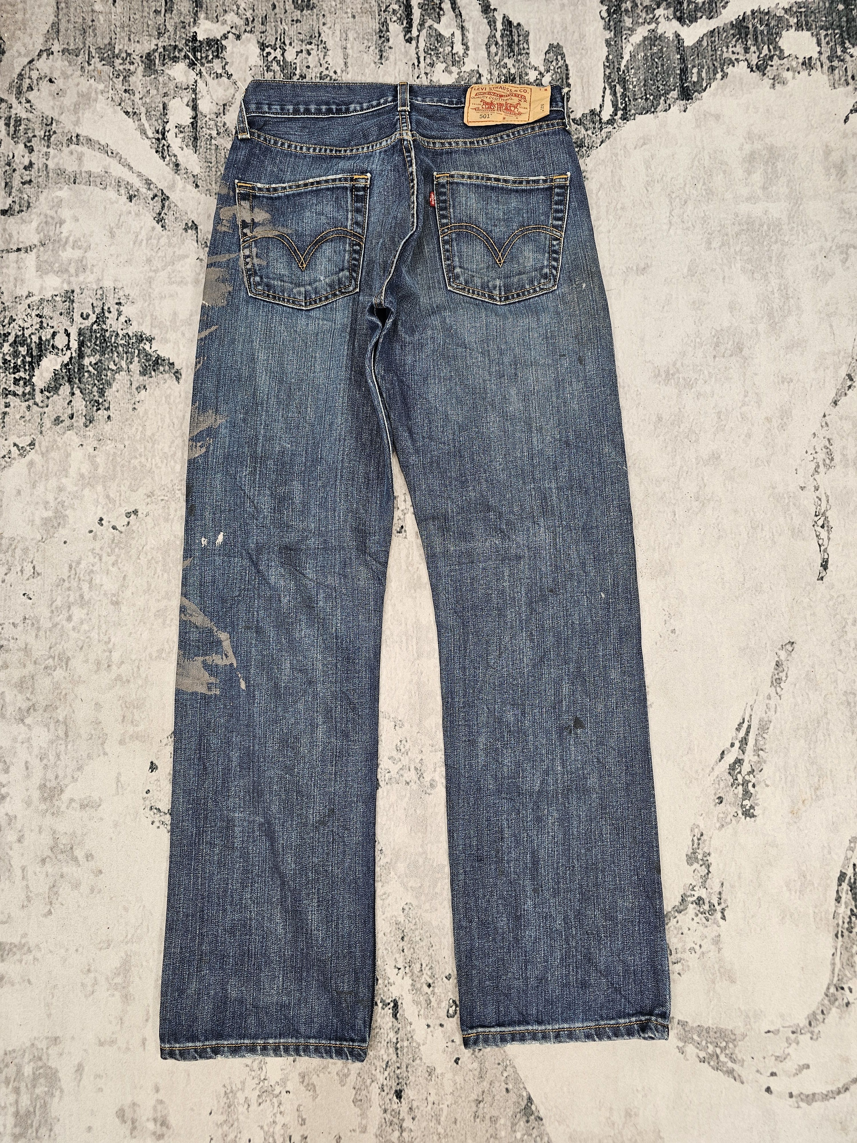 Levi's Vintage Clothing Vintage LEVIS 501 Paint Splash Blue Jeans Size 30X31.5 L0526 Size US 30 / EU 46 - 2 Thumbnail