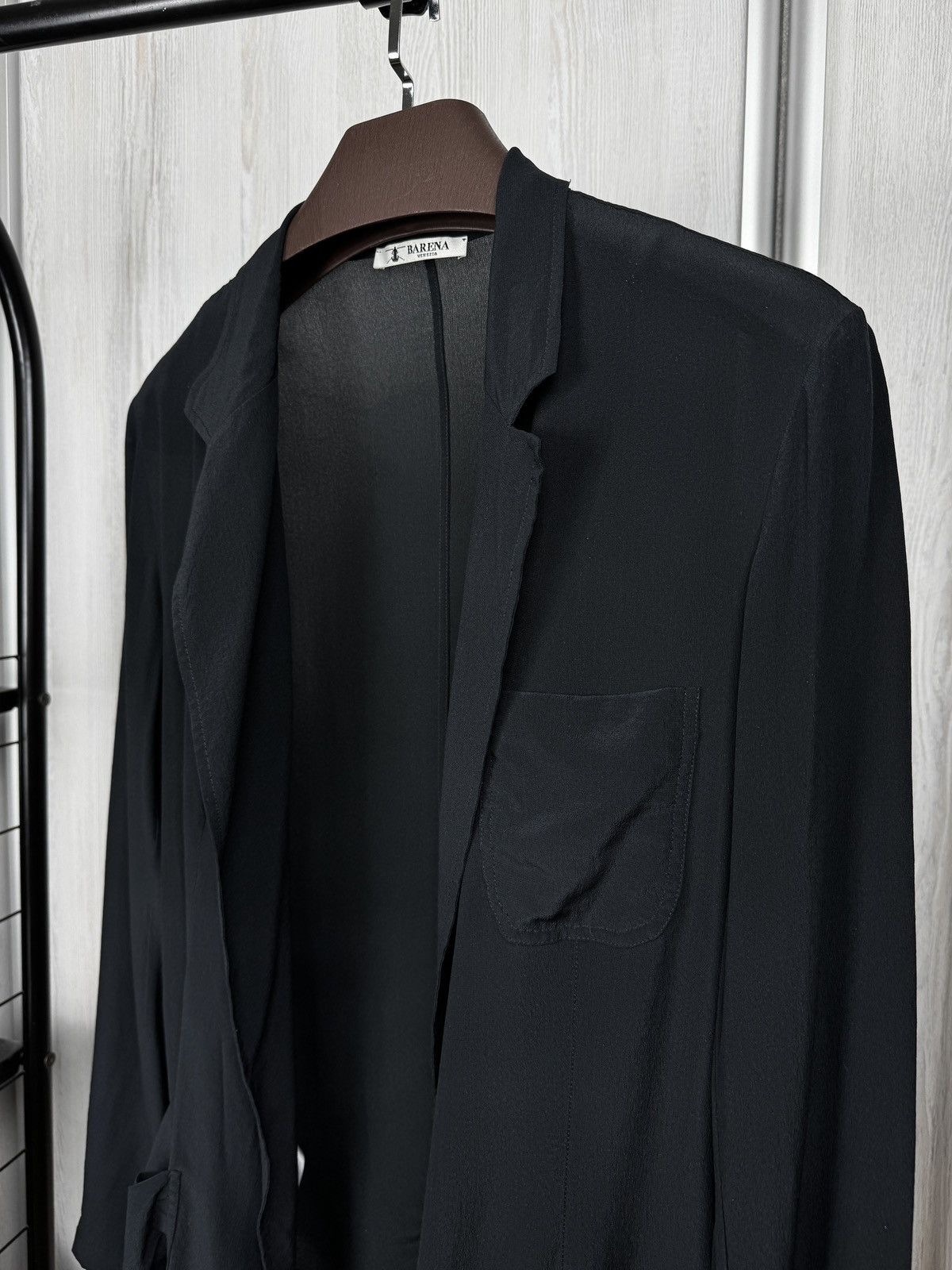 Barena Venezia Barena Venezia Black Silk buttonless blazer size 46 Size 36R - 5 Thumbnail