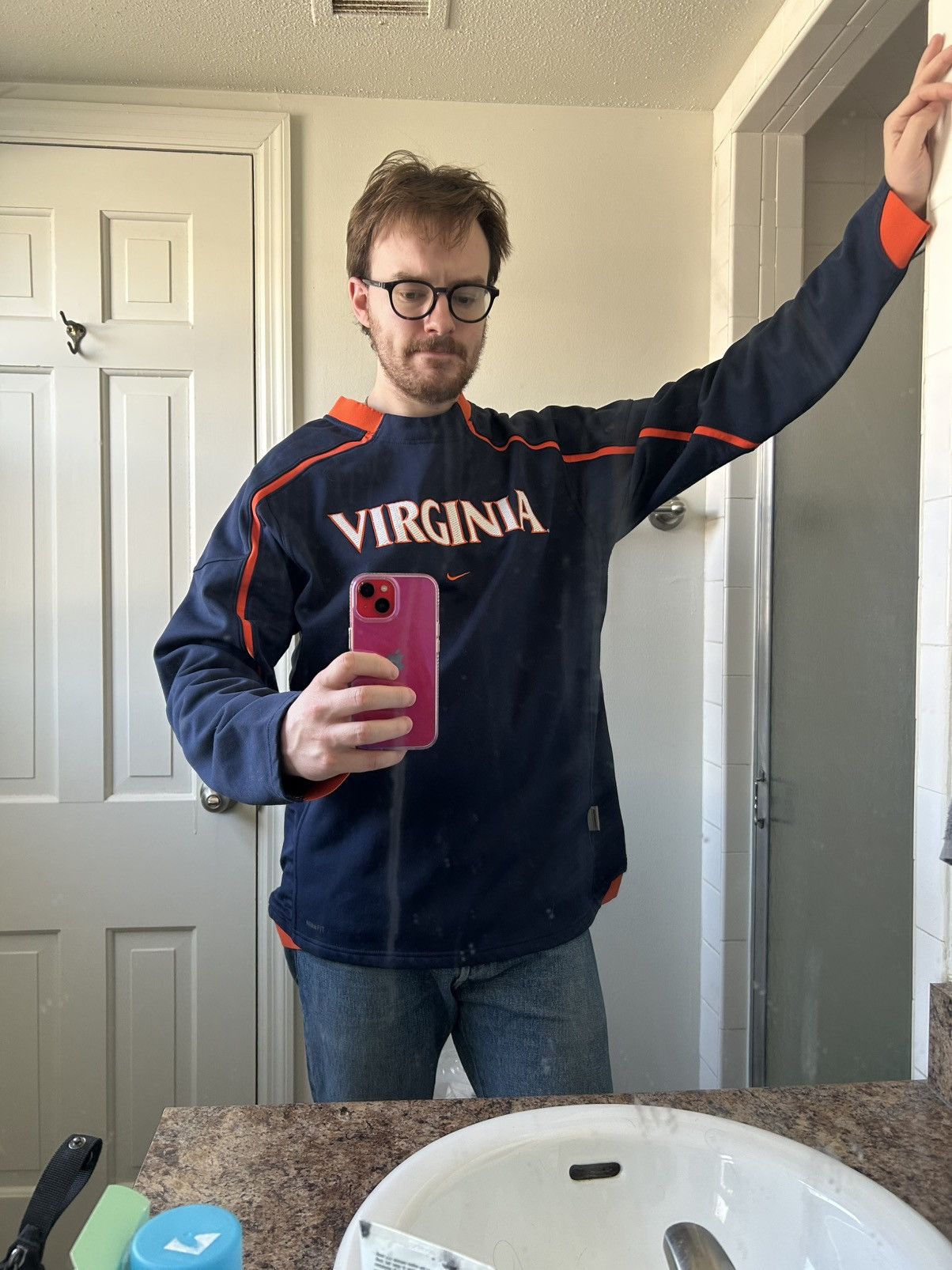 Nike 2009 UNiVERSiTY of ViRGiNiA L/S TENNiS TOP UVA CAVALiERS Size US L / EU 52-54 / 3 - 21 Thumbnail