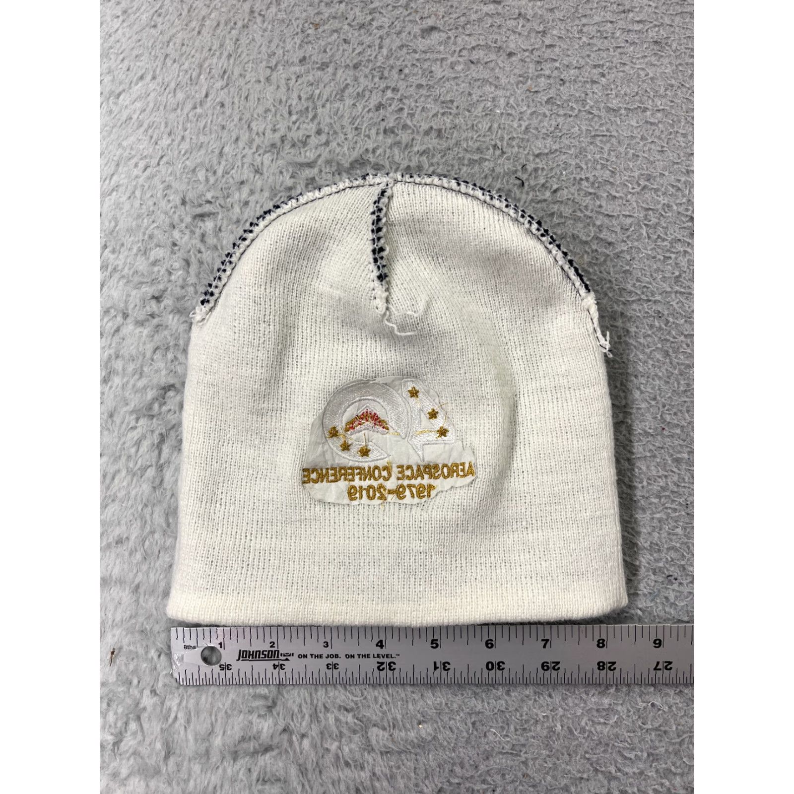 Vintage Aerospace Beanie Toque Adult One Size Blue White Yellow Knit Acrylic Hat Beanie Mens Ski Pattern Solid Black Size ONE SIZE - 4 Thumbnail