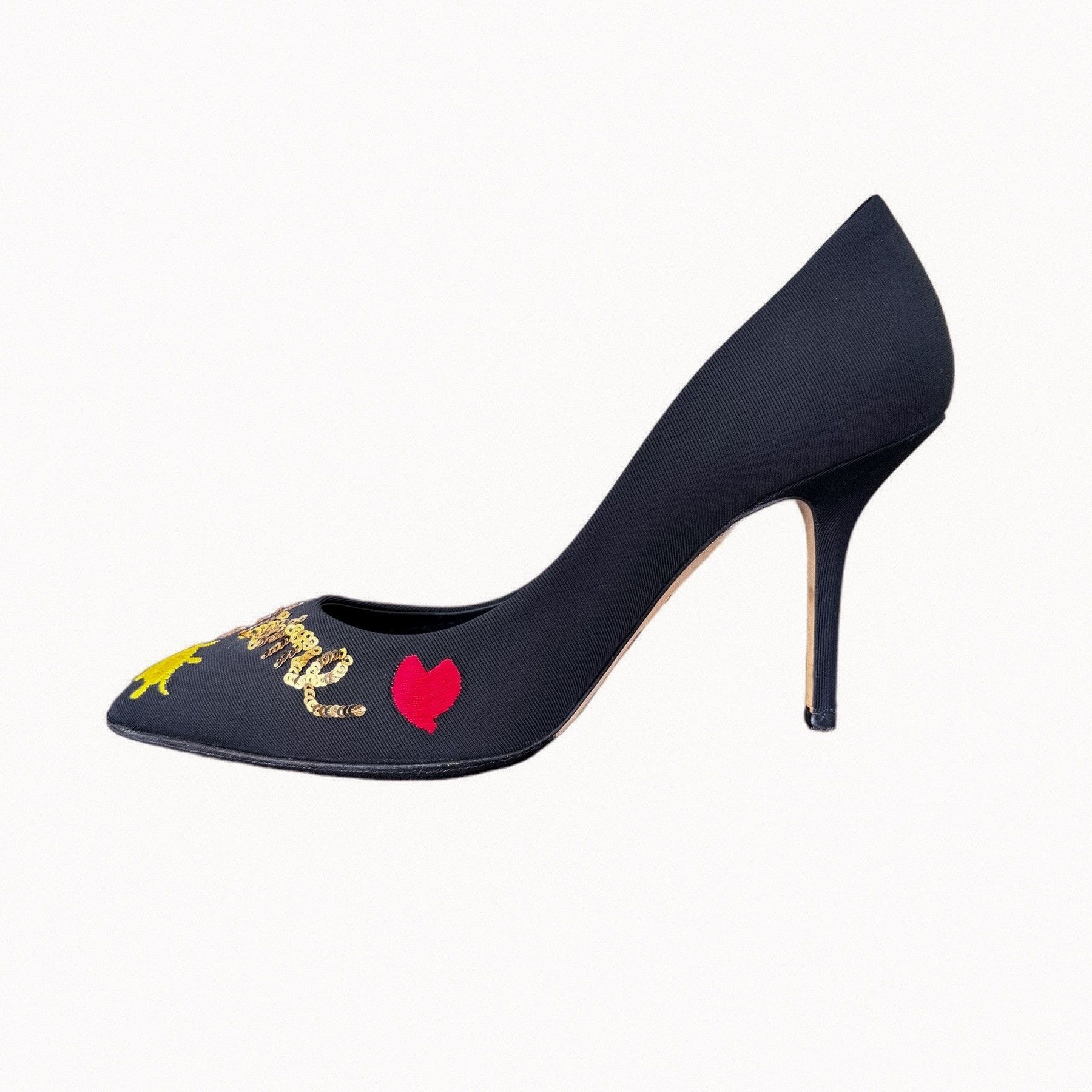 Dolce & Gabbana Dolce & Gabbana Je Taime Maman Sequined Embroidered Pumps Size US 7 / IT 37 - 6 Thumbnail