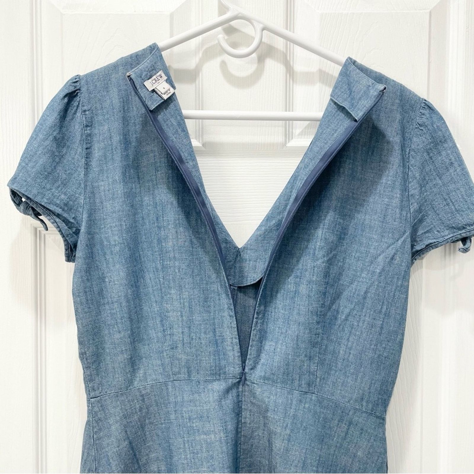 J.Crew J. Crew Chambray Faux-Wrap Dress Size M / US 6-8 / IT 42-44 - 7 Thumbnail